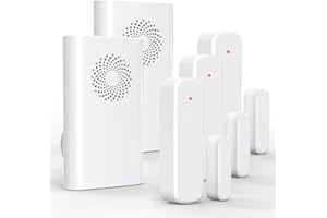 AMHEY Wireless Door Sensor Chime, Door Open Alarm When Entry Business/Office/Store (500ft Range 51 Ringer Adjustable Volume) Home Alert Bell for Kid/Toddler Safety,2 Receivers +3 Sensors