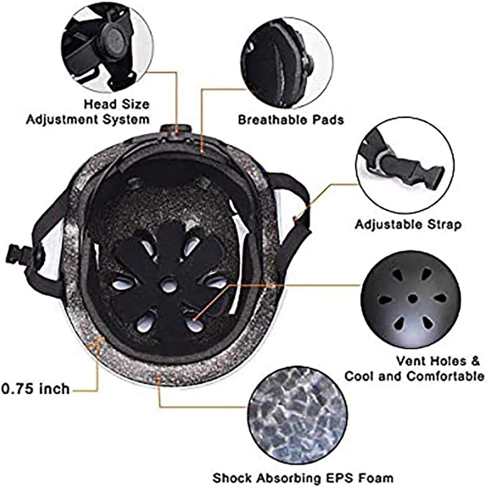 Kids Helmet Toddler Bike Helmets Adjustable Kids Helmet CPSC Certified Multi-Sport Safety Cycling Skating Scooter Helmet for Ages 3-8 Boys Girls (Black) : Sports & Outdoors