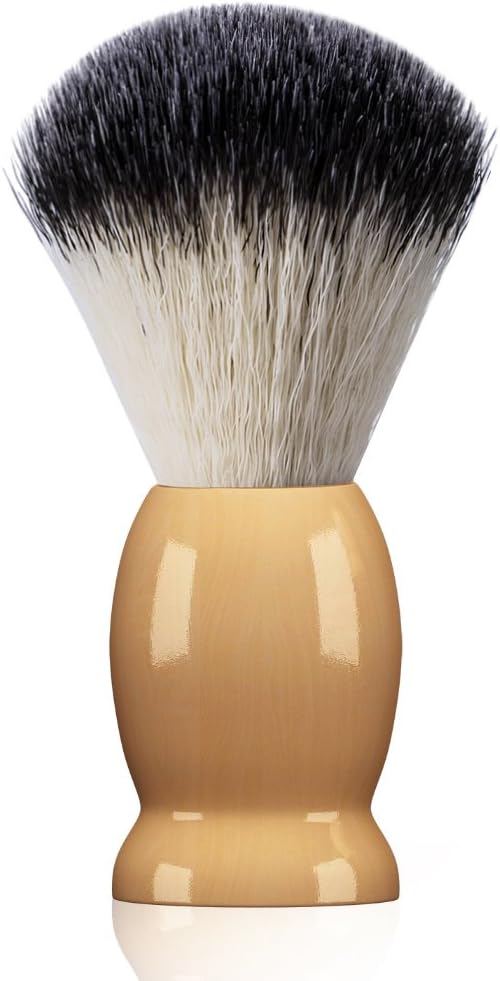 Bassion Hand Crafted 100% Pure Badger Shaving Brush with Hard Wood Handle, Men's Luxury Professional Hair Salon Tool, Engineered to Deliver the Best Shave of Your Life