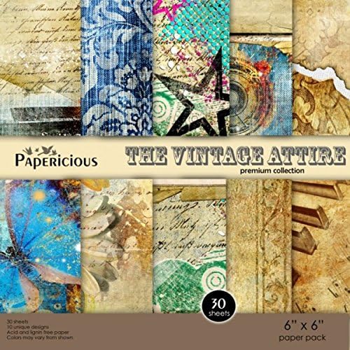 Papericious Premium Edition Paper Pack - The Vintage Attire 6"x6"