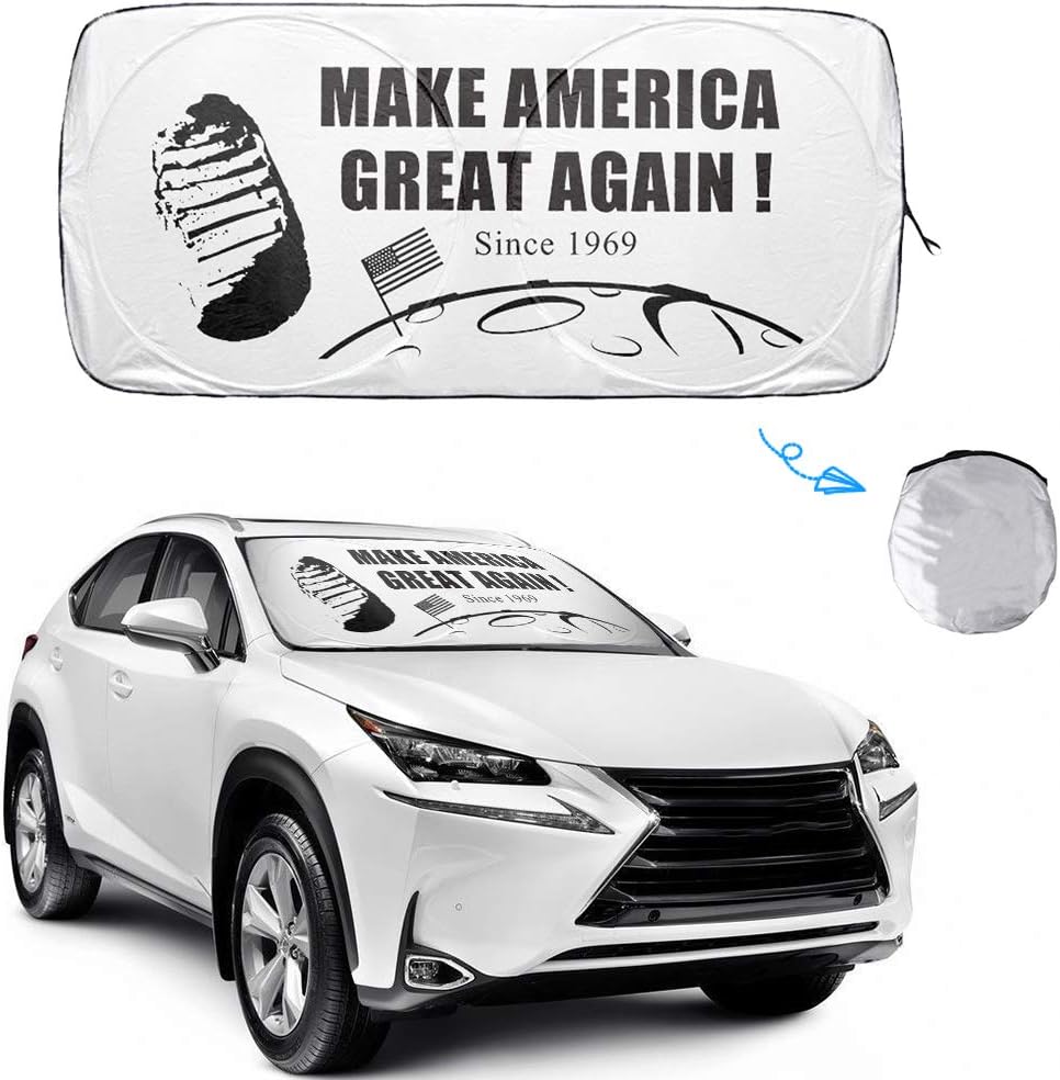 HOMEYA Car Sun Shade for Windshield, Sunshade Blocks UV Rays Visor Protector Reflector Front Shield to Keep Vehicle Cool Auto Accessories for Cars Truck Van SUV - 59 x 34 Inch