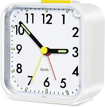 Aitvsfao Alarm Clock Non Ticking Snooze Light Large Display Battery Powered