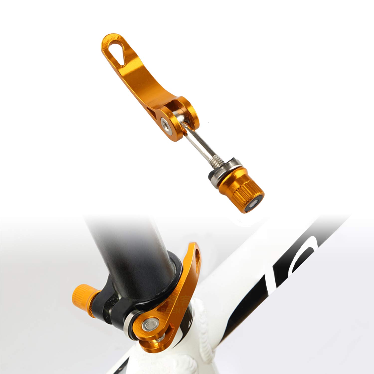 Bike Alloy Seat Post Quick Release Pin Bike Seat Clamp Quick Release Seatpost Quick Release (Golden)