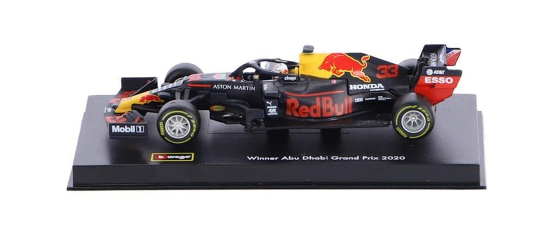 Bburago 18-38053 Compatible with Red Bull Honda RB16, No.33, Aston Martin Racing, Formula 1, GP Abu Dhabi, with Driver Figure, Ver-stappen, 2020, 1:43, Finished Model