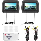 2pcs Headrest Monitor 7 Inch-Headrest DVD Player - Dual Portable DVD Player Car Headrest Video Players 7 in HD LCD Digital Screen Car MP5 Player