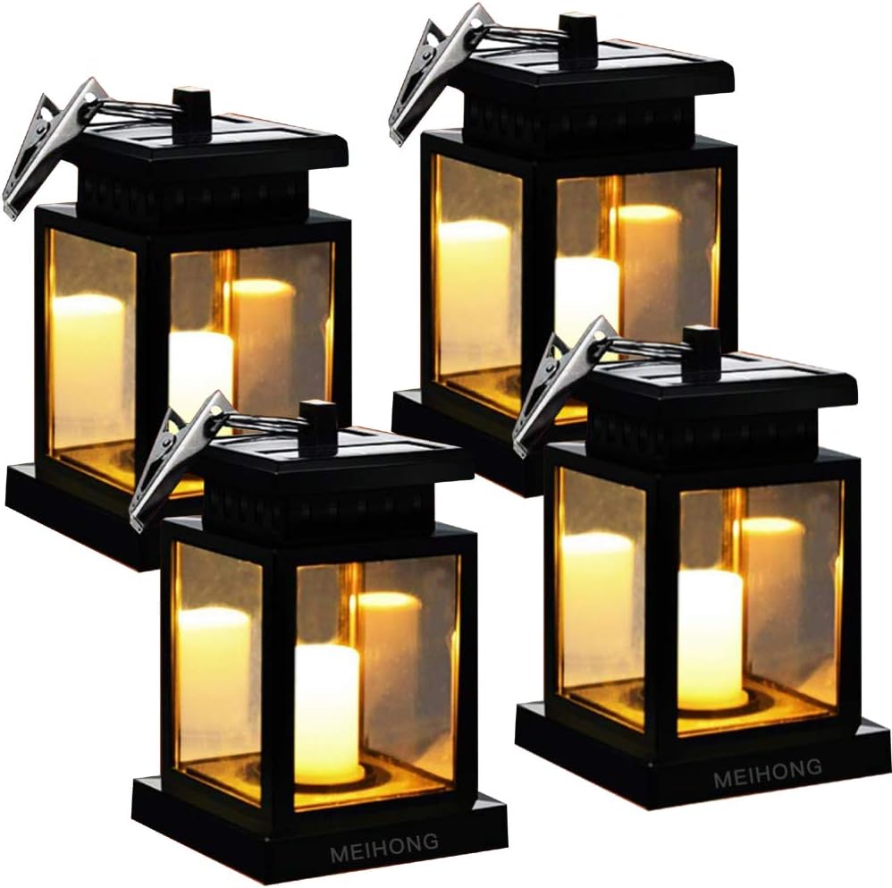 Amazon Com Meihong Solar Lantern Outdoor Solar Mission Lantern Hanging Solar Lantern Solar Powered Waterproof Hanging Umbrella Lantern Candle Lights Lighting Decoration 4 Pack Home Improvement