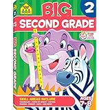 School Zone - Big Second Grade Workbook - Ages 7-8, Word Problems, Reading Comprehension, Phonics, Math, Science, and More