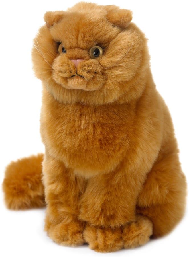 peluche chat roux et blanc