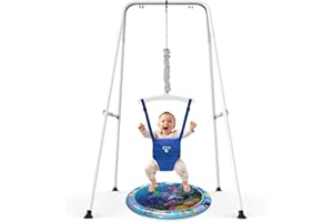 G TALECO Gear Baby Jumper with Stand,Baby Bouncer,Easy Set-Up,Baby Exerciser for Active Babies,Suitable for Indoor and Outdoor, Blue (Water Mat Include)