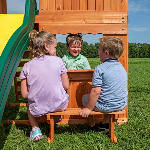 Backyard Discovery Prairie Ridge All Cedar Wood Playset Swing Set