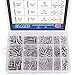Glarks 510 Pieces Pan Head Stainless Steel Screws Nuts Lock and Flat Gasket Washers Assortment Kit