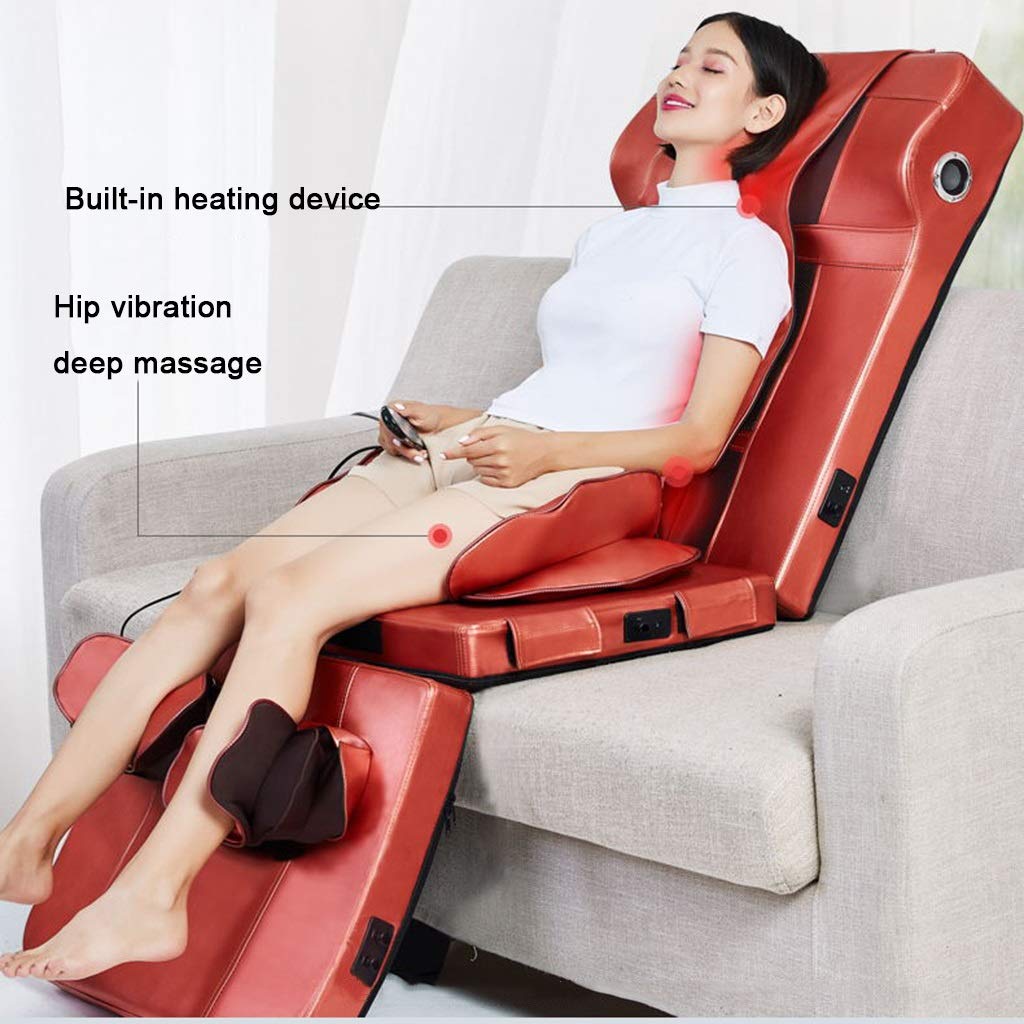 魅力的な マッサージチェア ラグジュアリーマッサージクッション電気混練マッサージチェアオフィスチェアマッサージクッションbluetooth機能の マッサージクッション座って二重使用マッサージチェア美しい新年の贈り物 Color Red Size 180 60cm 180 60cm Red