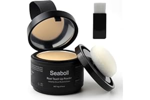 Seaboll Root Touch Up Powder, Instantly Root Cover Up Powder Stain-Proof Hairline Powder for Women & Men Hairline Shadow Powder 0.14 Oz.(B-Light Blonde)