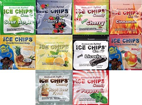 ICE CHIPS CANDY Resealable Pouch Assortment - Contains 10 Flavors!