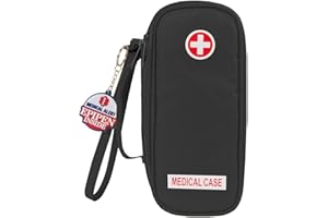 Jayour EpiPen Medical Carrying Case Insulated, Travel Medication Organizer Bag Emergency Medical Pouch, Fits 2 EpiPens, Asthma Inhaler, Anti-Histamine, Auvi-Q, Allergy Medicine Essentials, Black