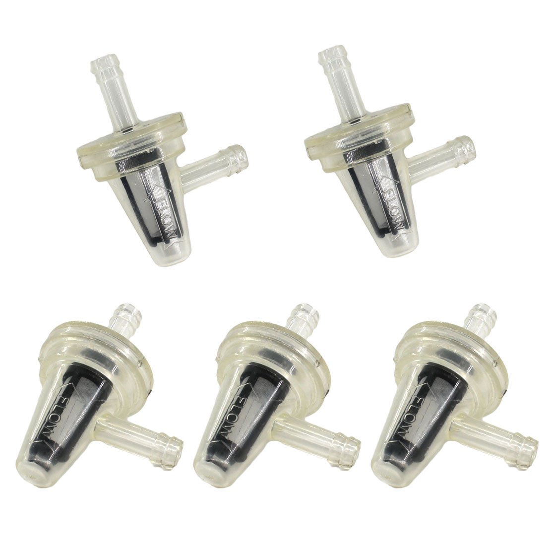 USPEEDA 5pcs Inline Clear Motorcycle Fuel Filters 90 Degrees Right Angle for Kawasaki Ninja 1000 1000R 250R 500R 600R 600RX 650R 750R ZX10R ZX11 ZX14 ZX6R ZX7R ZX9R