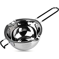 700ML Stainless Steel Double Boiler Pot with Heat Resistant Handle for Melting Chocolate, Candy and Candle Making, Large…