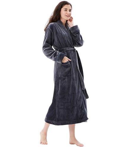 Dressing Gown Women, Fluffy Bath Robes for Women, Gifts for Her (S, Leopard Black/Brown/Beige) at Amazon Women's Clothing store