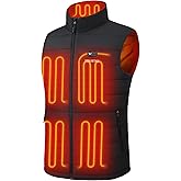 Venustas Men’s 12V Dual-Control Heated Vest with Battery, Durable Electric Heated Clothing for Winter Work & Outdoor Use