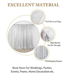 ShiDianYi Sequin Backdrop 10x10FT Silver Sequin