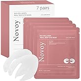 Novoy 7 Pairs Bio-Collagen Real Deep Eye Patches - 6-in-1 Retinol Overnight Eye Patches for Dark Circles, Puffiness & Wrinkles | 2% Caffeine+Hyaluronic+Niacinamide, Korean Popular Eye Mask - ROSE