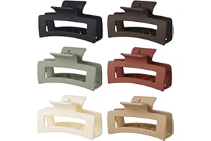 Sisiaipu Hair Clip, 3.5 Inch Medium Hair Claw Clips 6 Pack for Women - Brown Hair Accessories