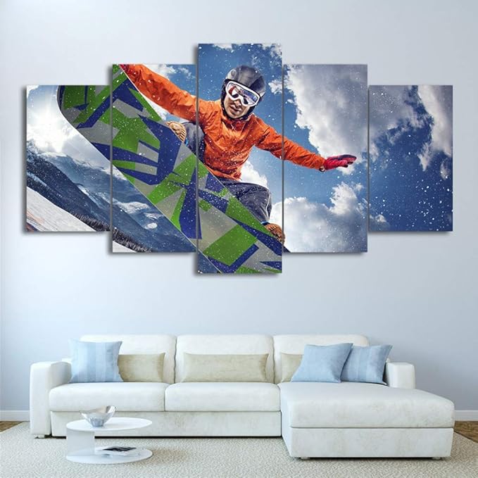 5 piezas Impresión de lienzo pinturas decorativas Decoración de pared