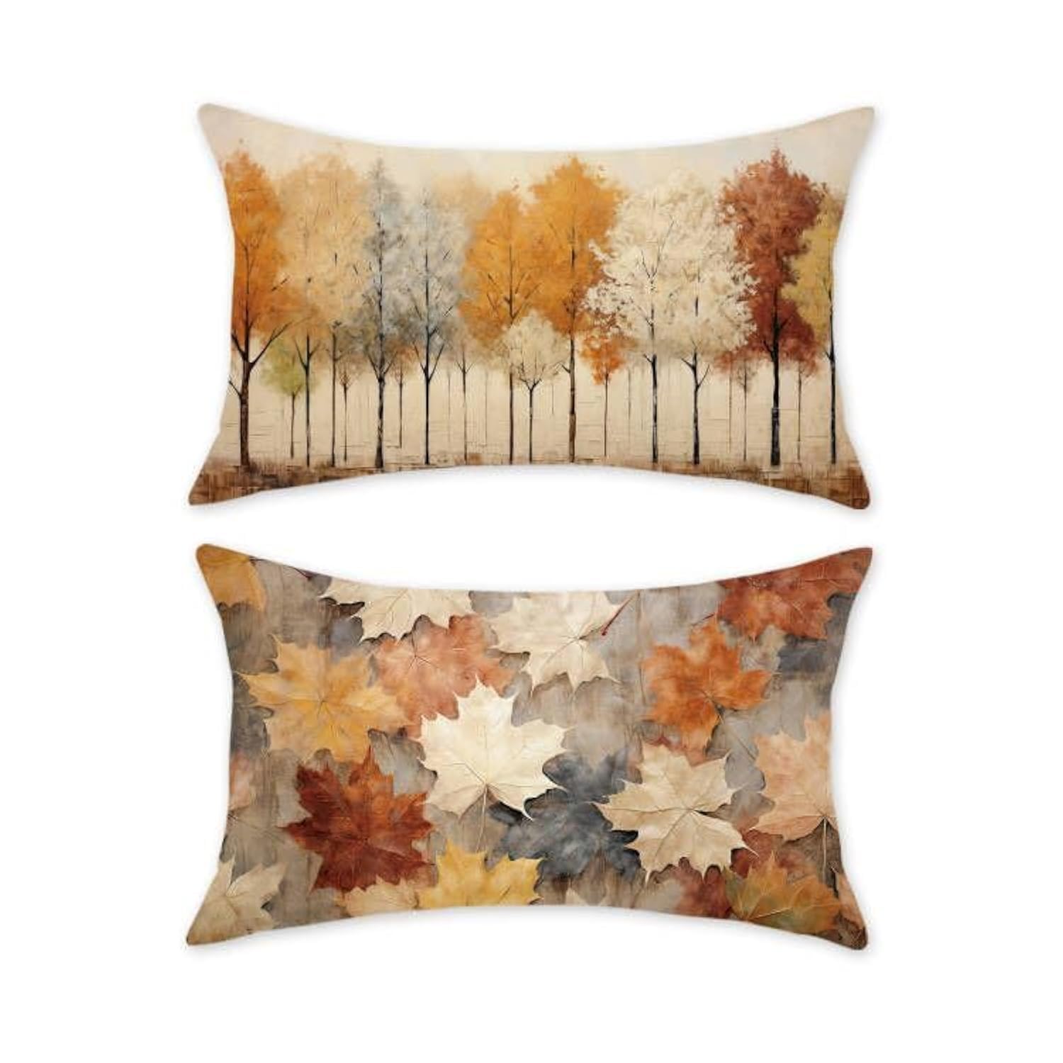 Photo 1 of TAJWE Fall Pillow Covers 12x20 Set of 2 Autumn Leaves Thanksgiving Decorative Cushion Cases for Sofa Couch Home Decorations