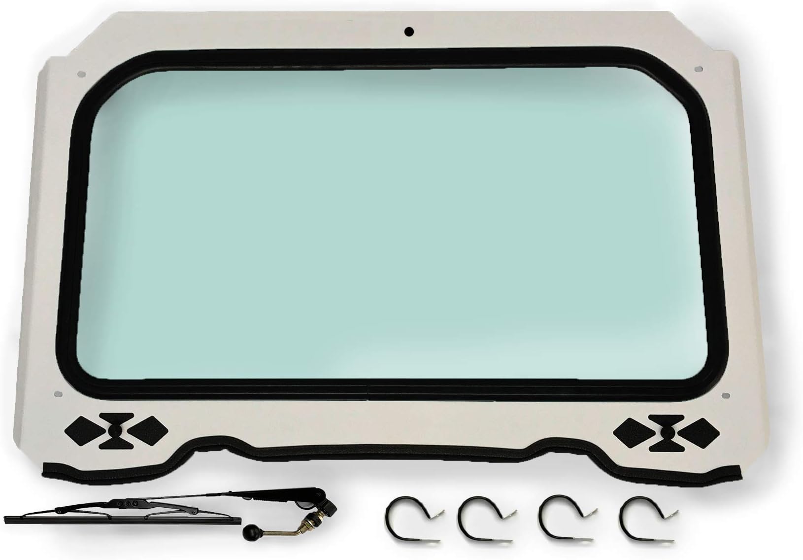 UTVZILLA FULL GLASS WINDSHEILD W/WIPER FOR RZR 900, 1000, TURBO-WHI