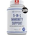 Elderberry, Vitamin C, Zinc, Vitamin D 1000 IU & Ginger - Antioxidant & Immune Support Supplement - 5 in 1 Daily Immune Suppo