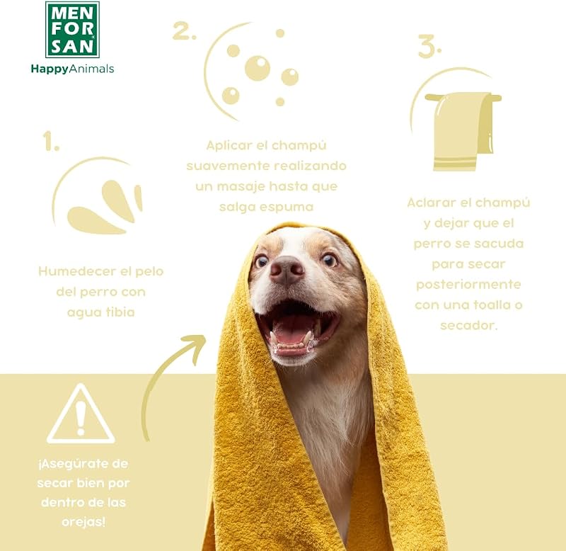 Champú Anticaspa para Perros | Combate la Caspa y Descamaciones de la Piel | Limón | Pelaje Suave y Brillante | Acción Purificante y Tonificante | 300 ml