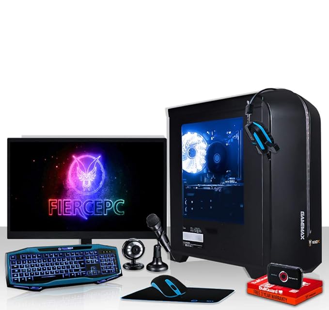 Fierce Evolution Streaming Bundle/Kit Gaming PC, AMD Ryzen 3 1200