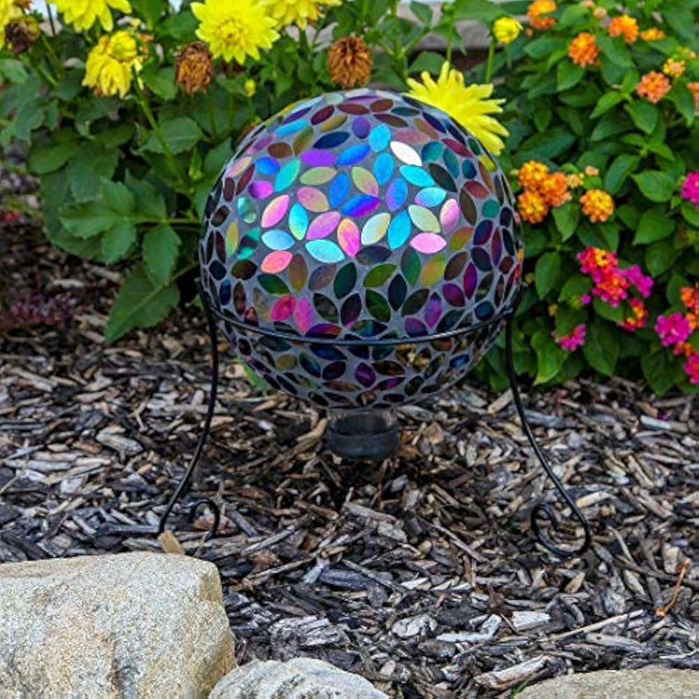 Gazing Balls Lily's Home Colorful Mosaic Glass Ball, Designed Stunning