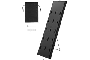 Dart Holder, Wall Mounted Wooden Darts Display Rack for 15 Steel and Soft Darts, Multifunctional Dart Stand Displays with Met