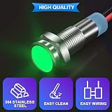 Xiatiaosann 10x 6mm 12-24V LED Indicator Light 5 Color Waterproof Metal Panel view 4