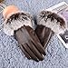 Gloves,IEason Women Lady Black Leather Gloves Autumn Winter Warm Rabbit Fur Mittens (Coffee)