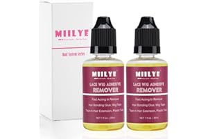MIILYE Wig Glue Remover x 2 Bottles, Tape in Hair Extensions Remover |Solvent for Adhesive Residue, Lace Front Wig |Poly Hairpieces |Toupee |Cosmetic Hair Bonding Tape Removal