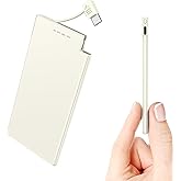 Auskang Thin Portable Charger with Built in USB-C Cable-5000mAh Slim Power Bank Compatible with Samsung, Google Pixel/Android Phones/ iPhone17 16 15 Series etc-Thin Battery Pack for Outdoor Travel