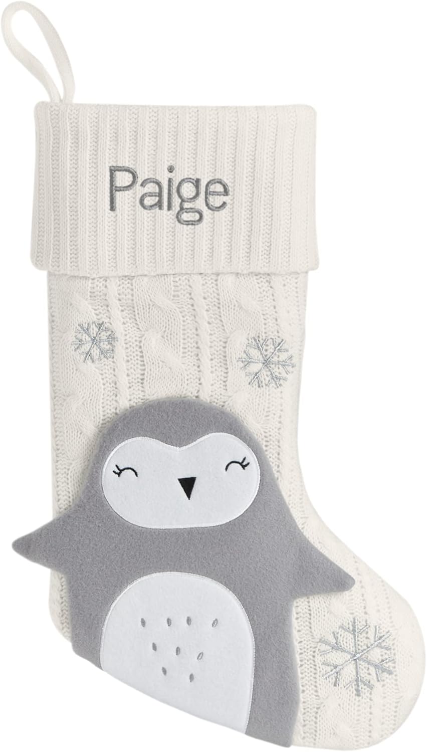 Stockings & Holders - Let's Make Memories Customized Holiday Critters 3-D Plush Christmas Stocking - for Family - Penguin