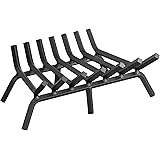 Mr IRONSTONE Fireplace Grate 24 inch Solid Steel Heavy Duty Firewood Log Burning Rack 3/4" Bar Fire Grates for Outdoor Kindli