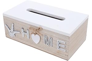 TOVINANNA Rustic Walnut Wood Tissue Box Cover with Lid, Rectangular Tissue Holder for Bathroom Countertop,