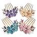 Charm Fashion Lady Girl Flower Pattern Alloy Rhinestone Barrette Hair Clip Comb