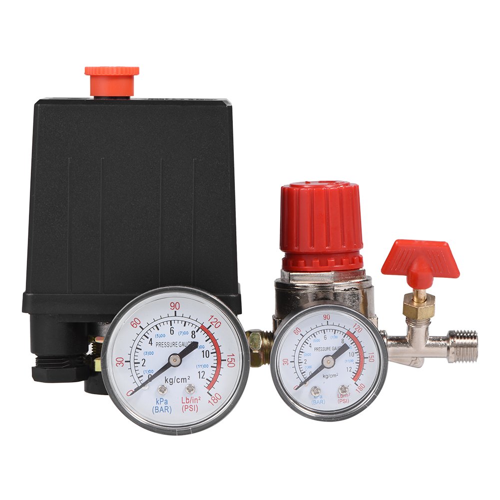 Adjustable Regulator Valve Small Air Compressor Pressure Switch Control Valve Regulator Instrument with Gauges