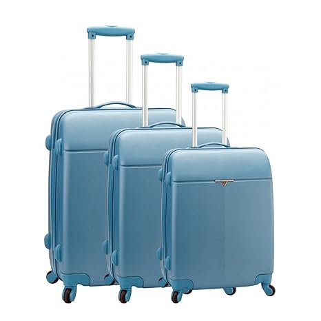 Juego de 3 maletas de 4 ruedas carbon robust caroline Azul ...