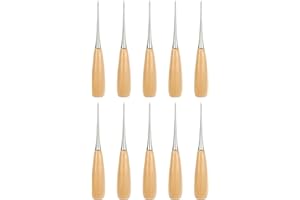 Dnyta 10pcs Leather Sewing Awl with Wood Handle Leather Craft Awl Tools Leather Sewing Awl for Leather Working