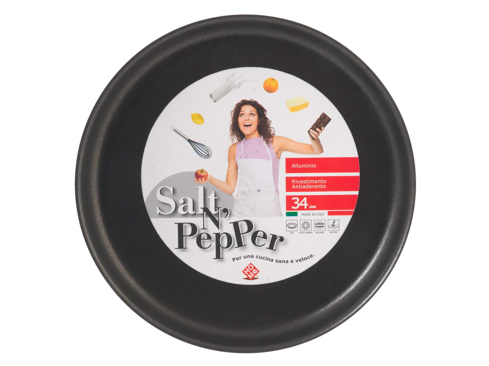 Home Salt Peper Springform Low, Non-Stick Coating, 34 cm, Aluminium, black/grey