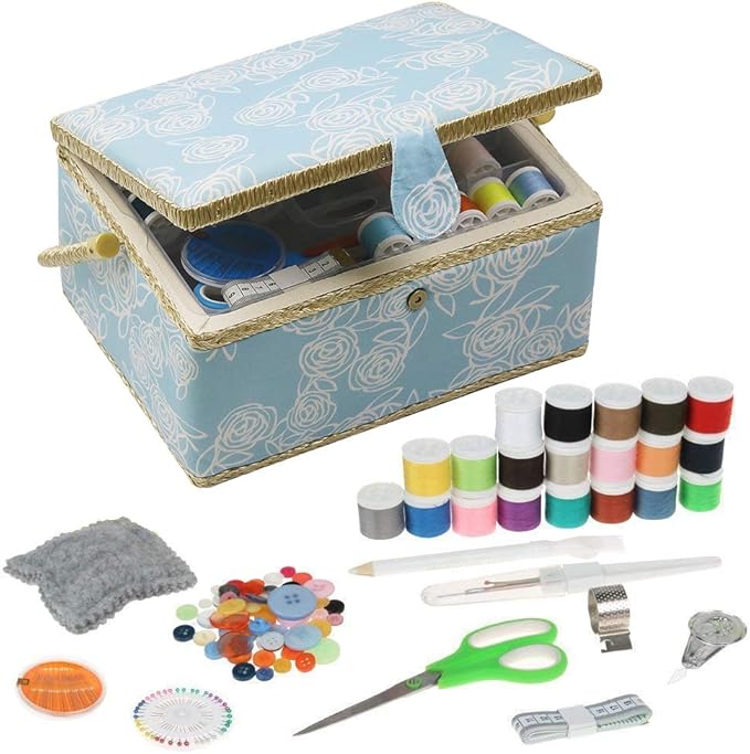 Sewing Box, D&D Sewing Basket Organizer with Sewing Kit Accessories