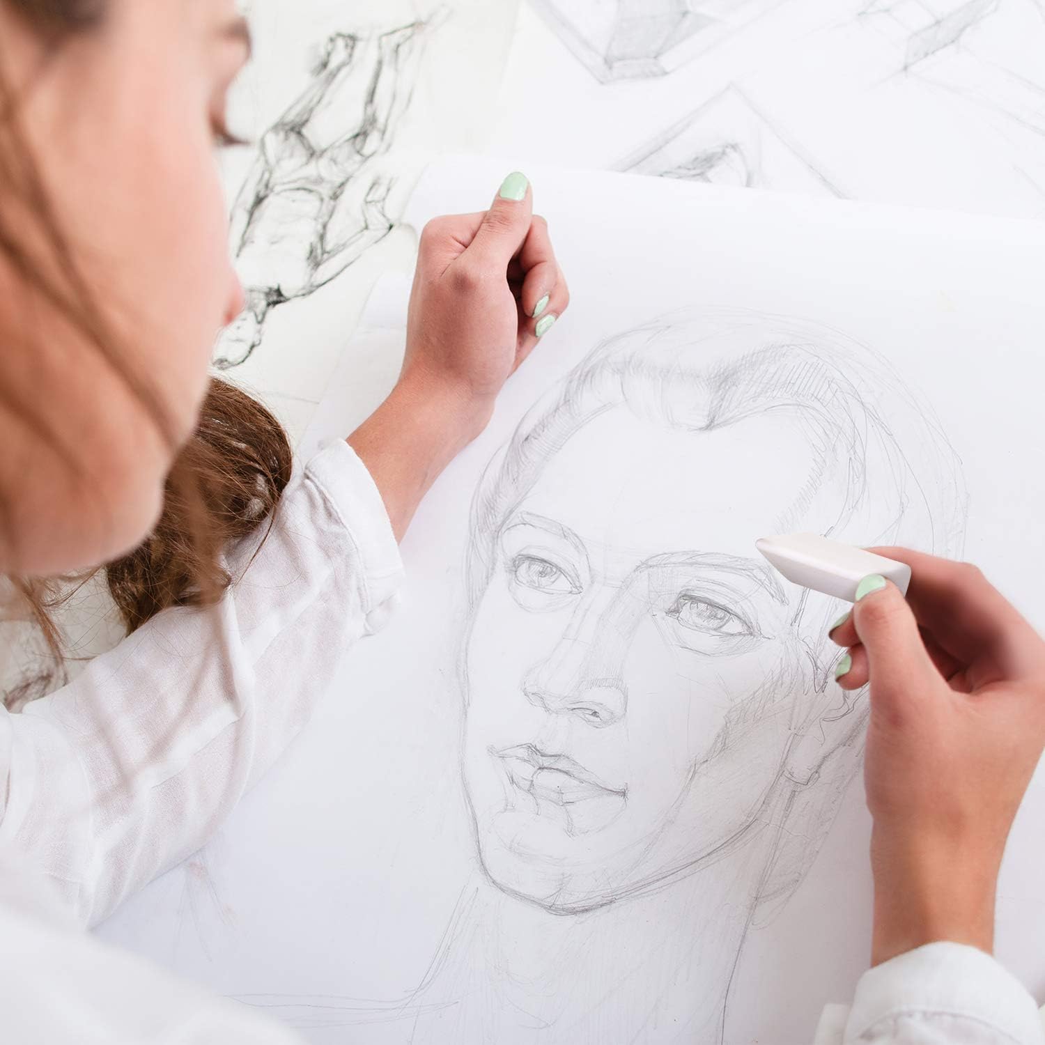 10 Pieces Drawing Art Erasers MultiShape Pencil Painting Erasers