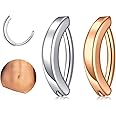 Incaton 14G Belly Button Ring Surgical Stainless Steel Round Cubic Zirconia Navel Barbell Belly Rings For Women 6/8/10/12mm