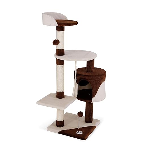 dibea Kratzbaum - Kletterbaum für Katzen (Höhe 112 cm) Farbe wählbar